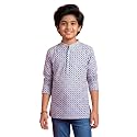KiddoPanti Boys 100% Cotton Ethnic Motif Printed Short Length Kurta