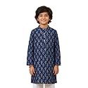 KiddoPanti Boys 100% Cotton Ethnic Motif Printed Short Length Kurta