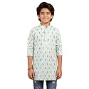KiddoPanti Boys 100% Cotton Ethnic Motif Printed Short Length Kurta