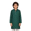 KiddoPanti Boys 100% Cotton Ethnic Motif Printed Short Length Kurta