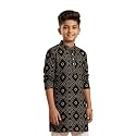 KiddoPanti Boys 100% Cotton Ethnic Motif Printed Short Length Kurta