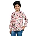 KiddoPanti Boys 100% Cotton Ethnic Motif Printed Short Length Kurta
