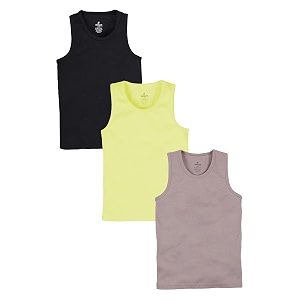 kiddopanti boys 100 cotton rib vest pack of 3