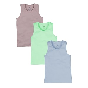 kiddopanti boys 100 cotton rib vest pack of 3