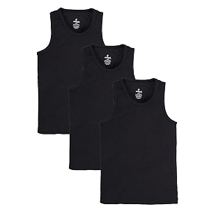 kiddopanti boys 100 cotton rib vest pack of 3