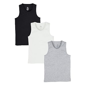 kiddopanti boys 100 cotton rib vest pack of 3