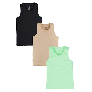 kiddopanti boys 100 cotton rib vest pack of 3