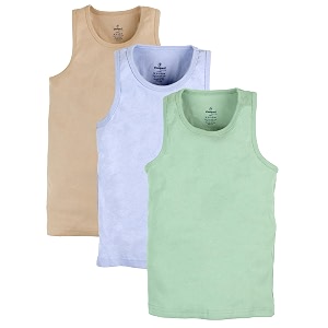 kiddopanti boys 100 cotton rib vest pack of 3