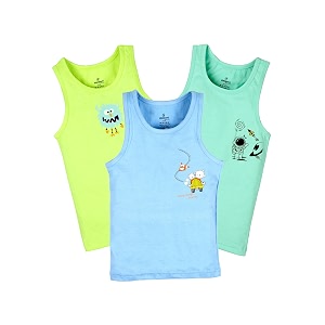 kiddopanti boys 100 cotton rib vest pack of 3