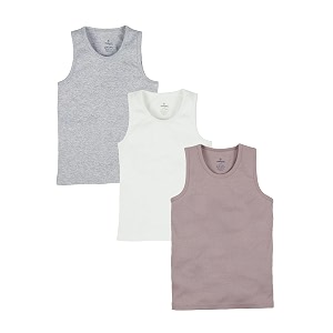 kiddopanti boys 100 cotton rib vest pack of 3