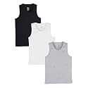 KiddoPanti Boys 100% Cotton Rib Vest Pack of 3