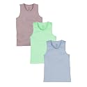 KiddoPanti Boys 100% Cotton Rib Vest Pack of 3