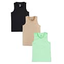 KiddoPanti Boys 100% Cotton Rib Vest Pack of 3