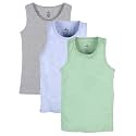 KiddoPanti Boys 100% Cotton Rib Vest Pack of 3