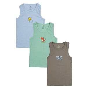 KiddoPanti Boys 100 Cotton Vest Pack of