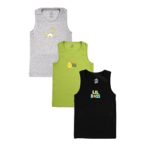 KiddoPanti Boys 100 Cotton Vest Pack of