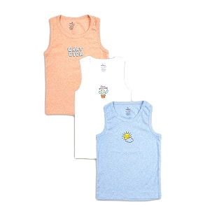 KiddoPanti Boys 100 Cotton Vest Pack of