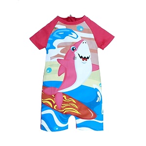 kiddopanti boys amp girls half sleeve mid thigh length swim suit