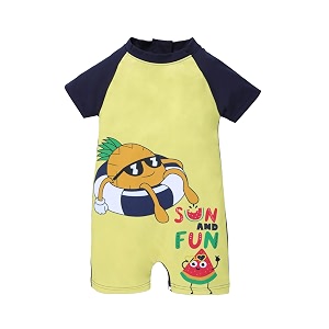 kiddopanti boys amp girls half sleeve mid thigh length swim suit