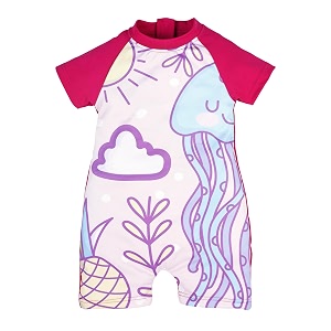 kiddopanti boys amp girls half sleeve mid thigh length swim suit