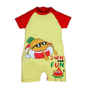 kiddopanti boys amp girls half sleeve mid thigh length swim suit