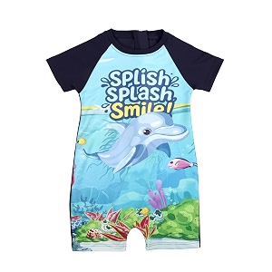kiddopanti boys amp girls half sleeve mid thigh length swim suit