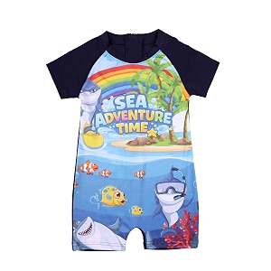 kiddopanti boys amp girls half sleeve mid thigh length swim suit