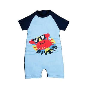 kiddopanti boys amp girls half sleeve mid thigh length swim suit