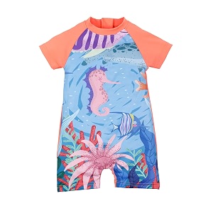 kiddopanti boys amp girls half sleeve mid thigh length swim suit