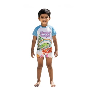 kiddopanti boys amp girls half sleeve mid thigh length swim suit