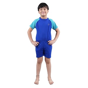 kiddopanti boys amp girls half sleeve mid thigh length swim suit