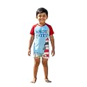 KiddoPanti Boys &amp; Girls Half Sleeve Mid Thigh Length Swim Suit