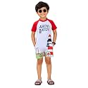 KiddoPanti Boys &amp; Girls Half Sleeve Mid Thigh Length Swim Suit