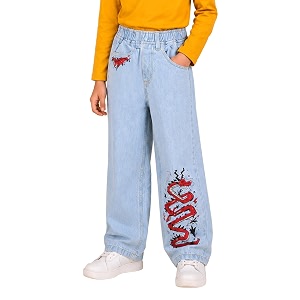 KiddoPanti Boys Baggy Jeans Stretch Denim