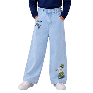 KiddoPanti Boys Baggy Jeans Stretch Denim