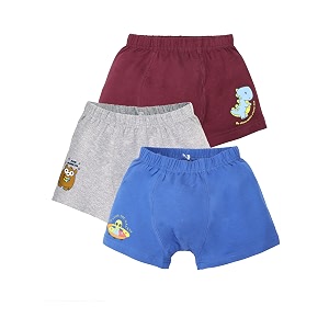 kiddopanti boys boxer shorts pack of 3  soft cotton-lycra blend  comfortable fit with bio wash for all-day comfort  kids briefs