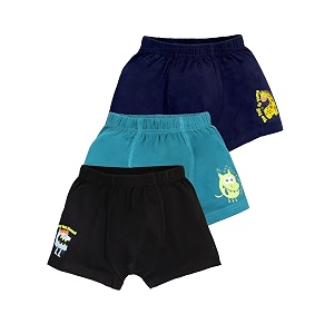 kiddopanti boys boxer shorts pack of 3  soft cotton-lycra blend  comfortable fit with bio wash for all-day comfort  kids briefs