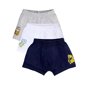 kiddopanti boys boxer shorts pack of 3  soft cotton-lycra blend  comfortable fit with bio wash for all-day comfort  kids briefs