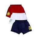 KiddoPanti Boys Boxer Shorts Pack of 3 | Soft Cotton-Lycra Blend | Comfortable Fit with Bio Wash for All-Day Comfort | Kids Briefs