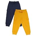 KiddoPanti Boys Cotton Joggers | 100% Cotton Single Jersey | 2 Side Cargo Pockets with Flap | Elasticated Waist Band with Functional Drawcord | Soft &amp; Breathable Track Pants