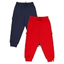 KiddoPanti Boys Cotton Joggers | 100% Cotton Single Jersey | 2 Side Cargo Pockets with Flap | Elasticated Waist Band with Functional Drawcord | Soft &amp; Breathable Track Pants