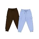 KiddoPanti Boys Cotton Joggers | 100% Cotton Single Jersey | 2 Side Cargo Pockets with Flap | Elasticated Waist Band with Functional Drawcord | Soft &amp; Breathable Track Pants