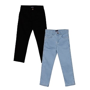 KiddoPanti Boys Full Length Stretchable Straight Fit