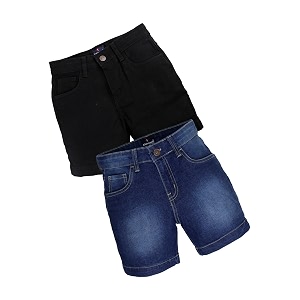 KiddoPanti Boys Knee-Length Denim Shorts Stretchable