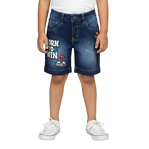 KiddoPanti Boys Knee-Length Denim Shorts Stretchable