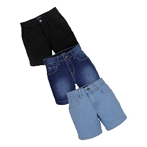 KiddoPanti Boys Knee-Length Denim Shorts Stretchable