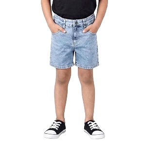 KiddoPanti Boys Knee-Length Denim Shorts Stretchable