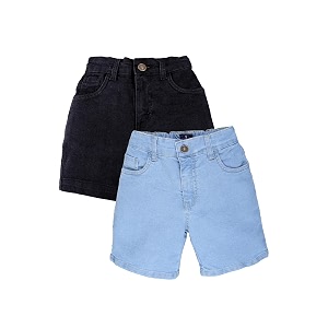 KiddoPanti Boys Knee-Length Denim Shorts Stretchable