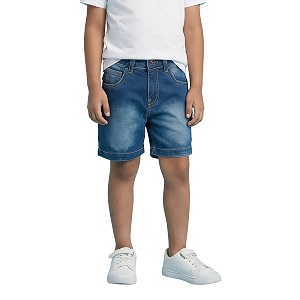 KiddoPanti Boys Knee-Length Denim Shorts Stretchable