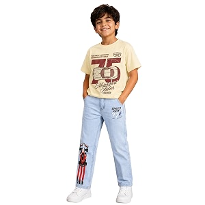 KiddoPanti Boys Printed Co-Ords Set 100